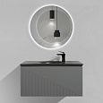 Детальная картинка товара «тумба с раковиной black&amp;white u918.900-3 misty grey, blum направляющие, кварцевая раковина (900x520x 9189003»