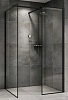 Душевой уголок ABBER Immer Offen AG67128B 120x80 см универсальный, профиль черный, стекло прозрачное