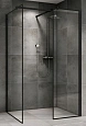 Душевой уголок ABBER Immer Offen AG67128B 120x80 см универсальный, профиль черный, стекло прозрачное Душевой уголок ABBER Immer Offen AG67128B 120x80 см универсальный, профиль черный, стекло прозрачное