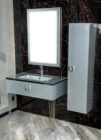 Раковина Armadi Art 852-100-SL стекло 100см моноблок серебро Lucido Раковина Armadi Art 852-100-SL стекло 100см моноблок серебро Lucido