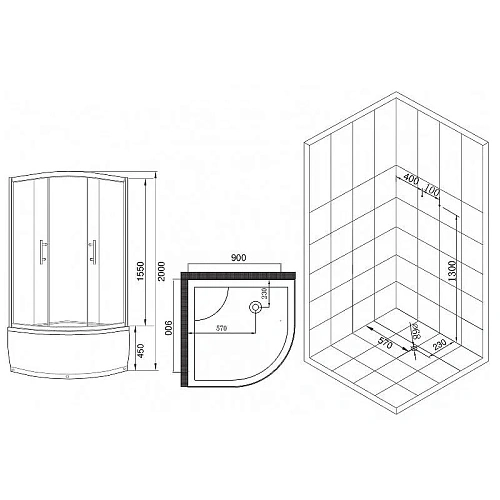 Душевой уголок Esbano (ESUGR8020) ESR-802090x90x200 Душевой уголок Esbano (ESUGR8020) ESR-802090x90x200