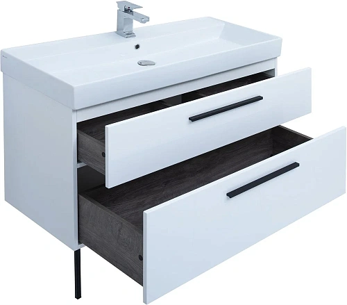 Тумба под раковину Aquanet Nova 100 белый глянец 00249922 Тумба под раковину Aquanet Nova 100 белый глянец 00249922