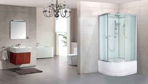 Душевая кабина Esbano ELEGANCIA (ESKB100CRB) полукруглая с крышей и высоким поддоном EST-100CRB: 100x100x210см Душевая кабина Esbano ELEGANCIA (ESKB100CRB) полукруглая с крышей и высоким поддоном EST-100CRB: 100x100x210см