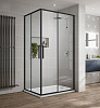 Картинка анонса товара «душевой уголок vincea slim-u vss-2su900clb, 900x900, м.черный, стекло прозрачное»
