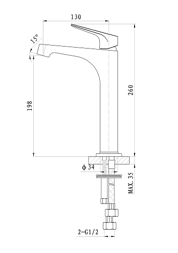 Смеситель для раковины Wonzon & Woghand Balance, хром (WW-051124-CR/L) Смеситель для раковины Wonzon & Woghand Balance, хром (WW-051124-CR/L)