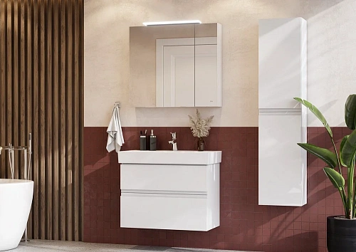 Зеркальный шкаф Roca Oleta 80 белый матовый, A857647501 Зеркальный шкаф Roca Oleta 80 белый матовый, A857647501