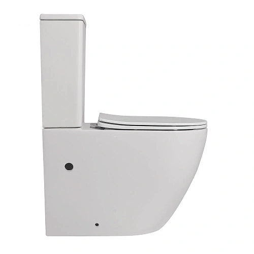 Унитаз напольный ABBER Bequem AC1110 компакт белый, безободковый с крышкой микролифт Унитаз напольный ABBER Bequem AC1110 компакт белый, безободковый с крышкой микролифт