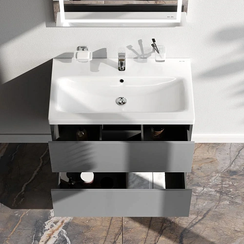 Тумба под раковину AM.PM Gem M90FHX07522GM подвесная, 75 см push-to-open, графит матовый Тумба под раковину AM.PM Gem M90FHX07522GM подвесная, 75 см push-to-open, графит матовый