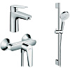Картинка анонса товара «комплект смесителей hansgrohe logis set e 100 (d) с душевым гарнитуром hg-pr4.»