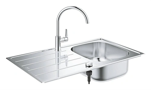 Кухонная мойка GROHE K200 45-S 86/50 со смесителем (31562SD1) Кухонная мойка GROHE K200 45-S 86/50 со смесителем (31562SD1)