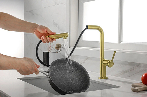 Смеситель для кухни Paulmark NEO светлое золото Ne214419-LG Смеситель для кухни Paulmark NEO светлое золото Ne214419-LG