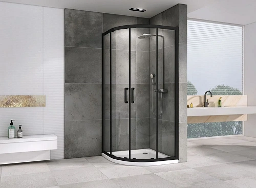 Душевой уголок ABBER Schwarzer Diamant AG01090B 90x90 см универсальный, профиль черный, стекло прозрачное Душевой уголок ABBER Schwarzer Diamant AG01090B 90x90 см универсальный, профиль черный, стекло прозрачное