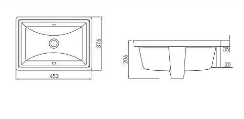 Раковина ARROW ATX4538F встраиваемая снизу Раковина ARROW ATX4538F встраиваемая снизу