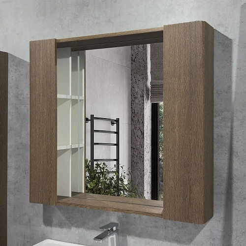 Зеркальный шкаф Comforty Ангара-90 00-00019939 дуб темно-коричневый с LED подсветкой и антизапотеванием Зеркальный шкаф Comforty Ангара-90 00-00019939 дуб темно-коричневый с LED подсветкой и антизапотеванием