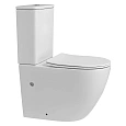 Унитаз напольный ABBER Bequem AC1110 компакт белый, безободковый с крышкой микролифт Унитаз напольный ABBER Bequem AC1110 компакт белый, безободковый с крышкой микролифт
