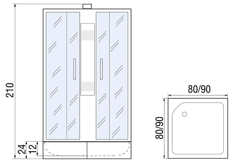 Душевая кабина River NEVA Б/К 90/24 MT 10000000819 Душевая кабина River NEVA Б/К 90/24 MT 10000000819