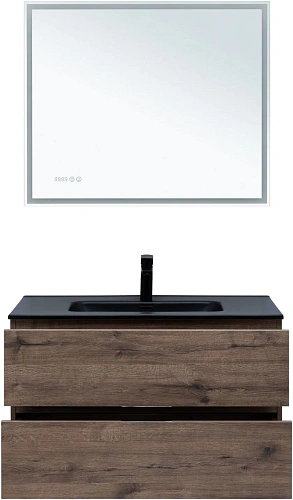 Тумба под раковину Aquanet Алвита New 90 2 ящика, дуб веллингтон табак 00334187 подвесная Тумба под раковину Aquanet Алвита New 90 2 ящика, дуб веллингтон табак 00334187 подвесная