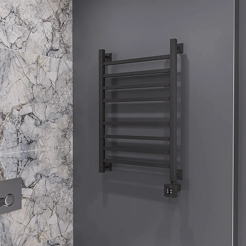 Полотенцесушитель электрический EWRIKA Деметра LP 80х50, матовый черный R 536061 Полотенцесушитель электрический EWRIKA Деметра LP 80х50, матовый черный R 536061