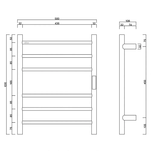 Полотенцесушитель электрический ABBER Standard AH4606MW белый матовый Полотенцесушитель электрический ABBER Standard AH4606MW белый матовый