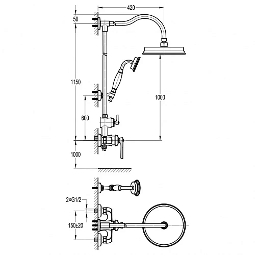 Душевая система Swedbe Terracotta Art 2511 Душевая система Swedbe Terracotta Art 2511