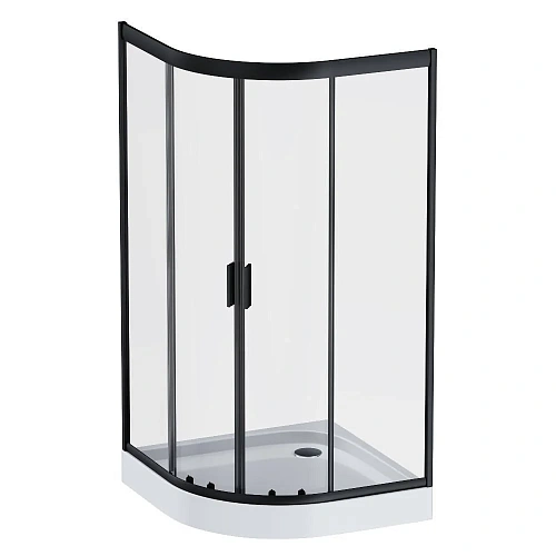 Душевой уголок AM.PM Gem W90G-401-100BT четверть круга 100x100 стекло прозрачное, профиль черный матовый Душевой уголок AM.PM Gem W90G-401-100BT четверть круга 100x100 стекло прозрачное, профиль черный матовый