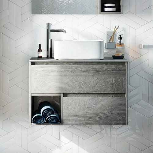 Тумба с раковиной STWORKI Карлстад 75 дуб рошелье, роверелла, с отверстием для смесителя в столешниц 427809 Тумба с раковиной STWORKI Карлстад 75 дуб рошелье, роверелла, с отверстием для смесителя в столешниц 427809