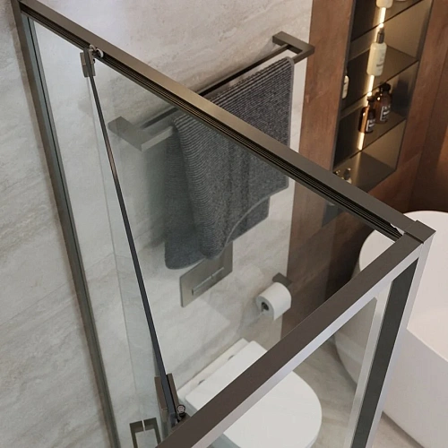 Душевой уголок CEZARES LUX-AH-FS-1-80/100-C-GM 80x100 см, профиль оружейная сталь, стекло прозрачное Душевой уголок CEZARES LUX-AH-FS-1-80/100-C-GM 80x100 см, профиль оружейная сталь, стекло прозрачное