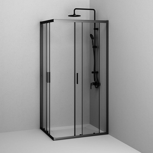 Душевой уголок AM.PM Gem W90G-403-100280-BT 100x80 черный матовый, стекло прозрачное Душевой уголок AM.PM Gem W90G-403-100280-BT 100x80 черный матовый, стекло прозрачное