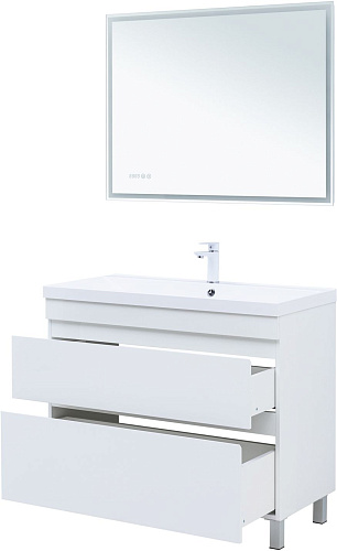 Тумба под раковину Aquanet Нота New 100 00344150 белый глянец Тумба под раковину Aquanet Нота New 100 00344150 белый глянец