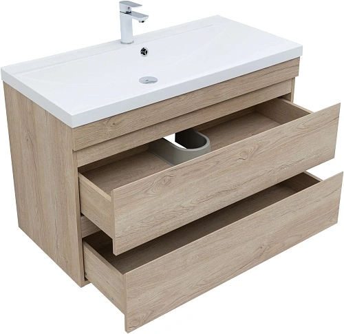 Тумба под раковину Aquanet Нота New 100 дуб светлый 00334200 подвесная Тумба под раковину Aquanet Нота New 100 дуб светлый 00334200 подвесная