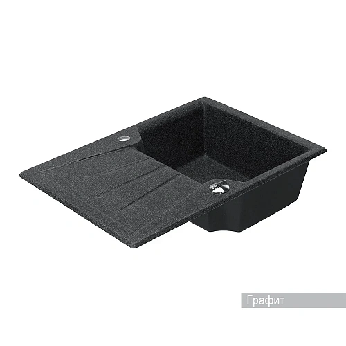 Кухонная мойка Aquaton Монца 1A716032MC210 из литого мрамора, прямоугольная, с крылом графит Кухонная мойка Aquaton Монца 1A716032MC210 из литого мрамора, прямоугольная, с крылом графит