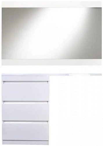Тумба под раковину Style Line Даллас 130, 3 ящика, Люкс белая СС-00000558 Тумба под раковину Style Line Даллас 130, 3 ящика, Люкс белая СС-00000558