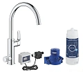 Смеситель для кухни GROHE Blue Pure Eurosmart для подачи смешанной и фильтрованной воды c C-образным 30499000 Смеситель для кухни GROHE Blue Pure Eurosmart для подачи смешанной и фильтрованной воды c C-образным 30499000