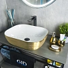 Раковина Gid D1302h132 53324 накладная белая / темное золото 50x40x14 Раковина Gid D1302h132 53324 накладная белая / темное золото 50x40x14