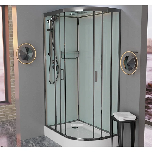 Душевая кабина Frank F412L левосторонняя Brilliant полированный хром профиль 120x80 171009 Душевая кабина Frank F412L левосторонняя Brilliant полированный хром профиль 120x80 171009