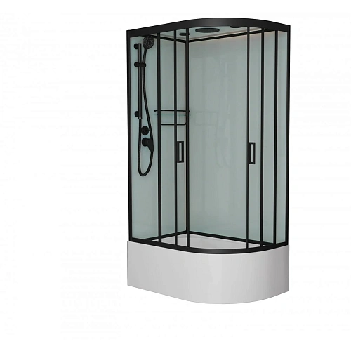 Душевая кабина Frank F412/2L М левосторонняя Black черный профиль матовое стекло 120x80 20074 Душевая кабина Frank F412/2L М левосторонняя Black черный профиль матовое стекло 120x80 20074