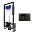 Инсталляция для унитаза BETTOSERB SAVA FREE STANDING SFS40006467 с клавишей смыва COOL черный матовый
