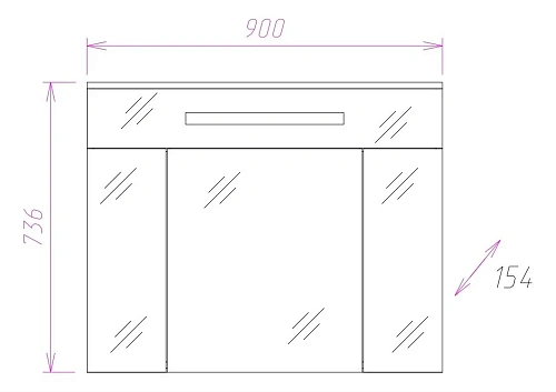 Зеркальный шкаф Onika СИГМА 90.01 209014 Зеркальный шкаф Onika СИГМА 90.01 209014