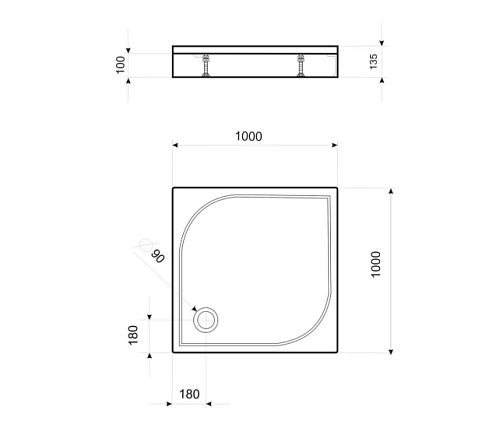 Душевой поддон Эстет Гамма 1000х1000 ФР-00000957 Душевой поддон Эстет Гамма 1000х1000 ФР-00000957