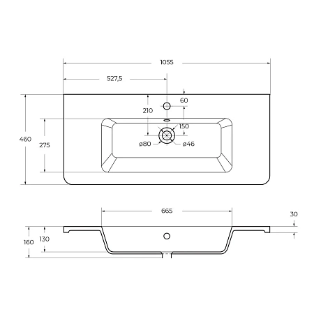 Раковина BelBagno URBAN 12105-KL 1050x460 Раковина BelBagno URBAN 12105-KL 1050x460