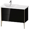 Картинка анонса товара «тумба под раковину duravit xviu xv44950b140 напольная 100 см черный глянцевый»