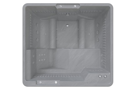 Мини бассейн Radomir Цезарь Gold 1-30-0-0-4-0501С, серый мрамор, 1890х1740, рама-подставка, слив-перелив, 20 форсунок гидромассажа, пневмокнопка - 2 шт., регулятор воздуха - 4 шт.