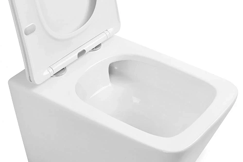 Унитаз подвесной ABBER Rechteck AC1201T белый, безободковый, смыв торнадо с крышкой микролифт Унитаз подвесной ABBER Rechteck AC1201T белый, безободковый, смыв торнадо с крышкой микролифт