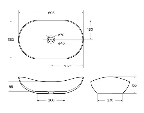 Раковина BelBagno BB1404-H316 605x370x150 бежевая матовая Раковина BelBagno BB1404-H316 605x370x150 бежевая матовая