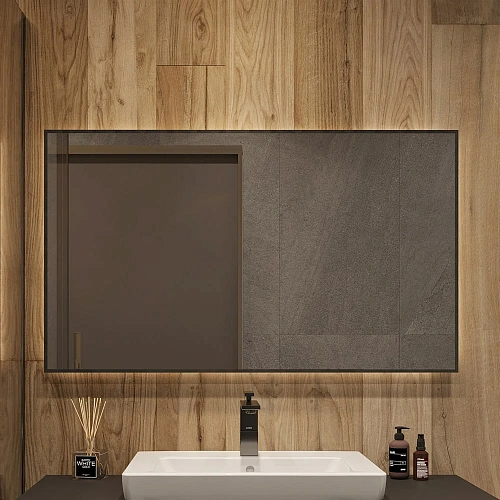 Зеркало DIWO Элиста 120 черное, с подсветкой светодиодной, прямоугольное, инфракрасный выключатель 5 543503 Зеркало DIWO Элиста 120 черное, с подсветкой светодиодной, прямоугольное, инфракрасный выключатель 5 543503