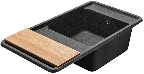 Кухонная мойка Aquaton Беллис 97 1A725132BS210 из литого мрамора, графит Кухонная мойка Aquaton Беллис 97 1A725132BS210 из литого мрамора, графит