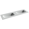 Картинка анонса товара «раковина ceramica nova grace cn7023wx мебельная 1610x457x137 с двумя чашами без отверстий под смеситель белый»