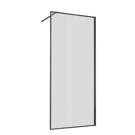 Душевая перегородка Vincea Walk-In VSW-1HP900FLGM 900x2000 вороненая сталь стекло рифленое