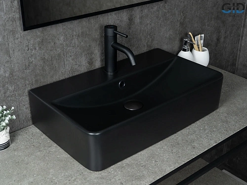 Раковина Gid Bm1344 53361 накладная черная матовая 61x35.5x14 Раковина Gid Bm1344 53361 накладная черная матовая 61x35.5x14