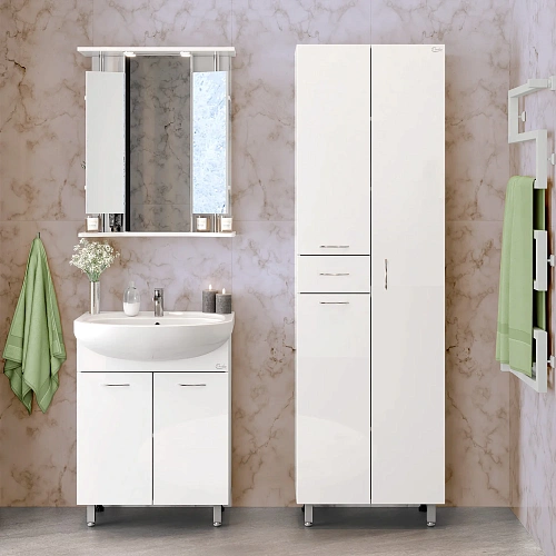 Шкаф-пенал Onika Модерн 52 см 405209 напольный, белый, с бельевой корзиной, правый Шкаф-пенал Onika Модерн 52 см 405209 напольный, белый, с бельевой корзиной, правый